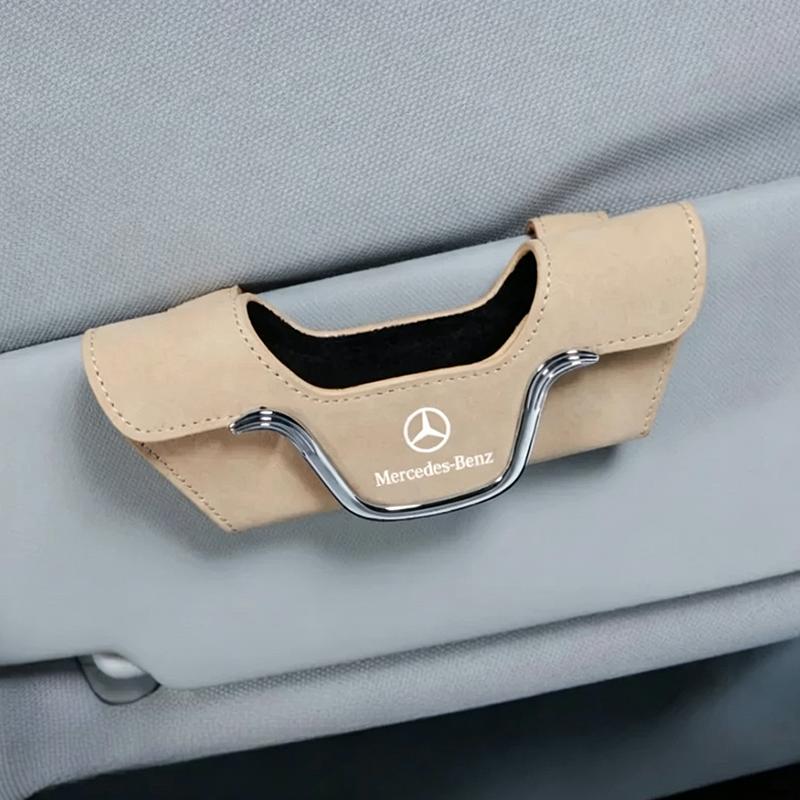 Uchwyt na okulary przeciwsłoneczne Velora™ z zamszu – klips premium z miejscem na kartę
