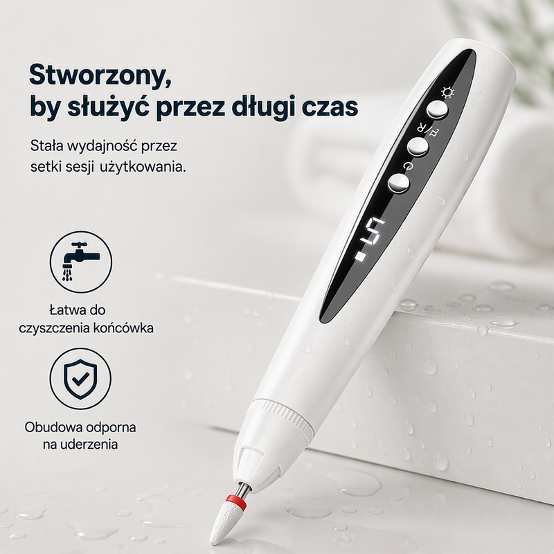 Męczy Cię ręczne opiłowywanie grubych paznokci, które zajmuje wieczność? – elektryczna pilniczka do paznokci z wysokim momentem obrotowym – wypróbuj szybkie i równomierne opiłowanie bez wysiłku. Na pobranie! 💅