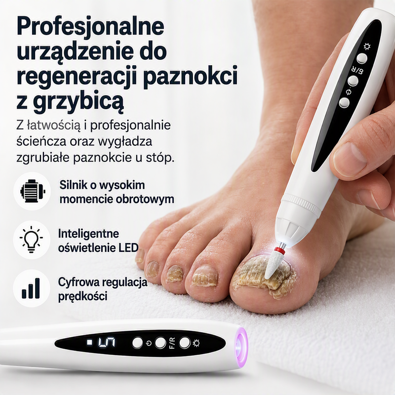 Męczy Cię ręczne opiłowywanie grubych paznokci, które zajmuje wieczność? – elektryczna pilniczka do paznokci z wysokim momentem obrotowym – wypróbuj szybkie i równomierne opiłowanie bez wysiłku. Na pobranie! 💅