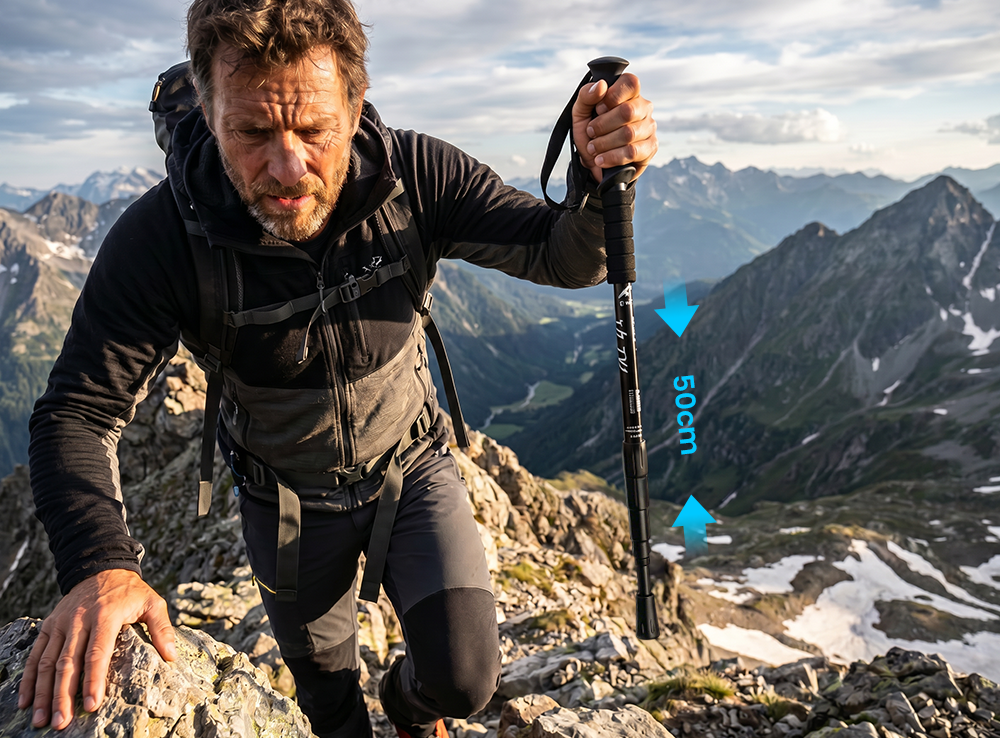 ⛰️Regulowane kije trekkingowe wykonane ze stopu aluminium - wytrzymałe, amortyzujące, lekkie 🌲