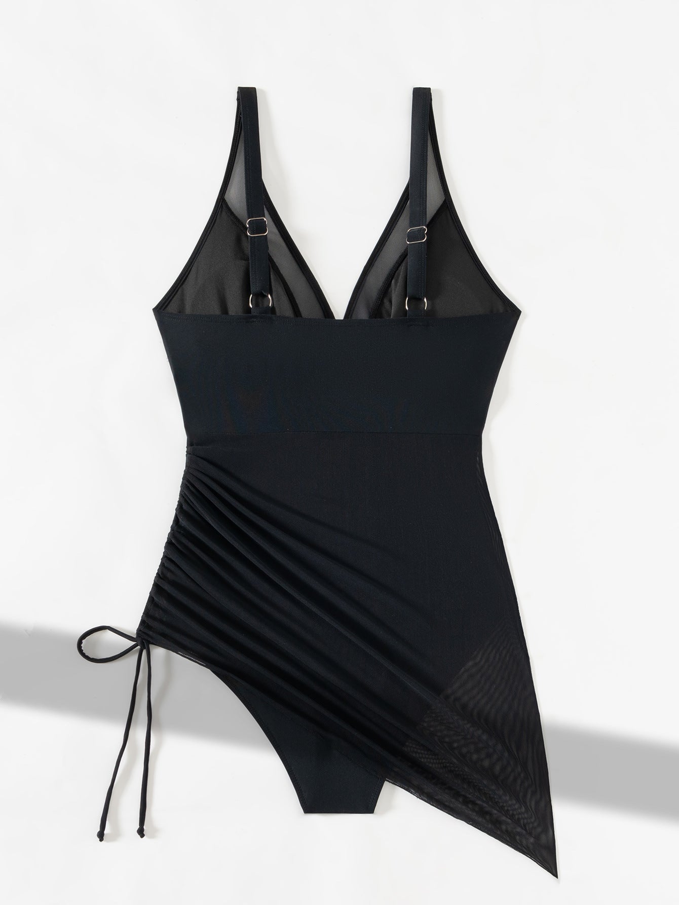 Wyszczuplający, siateczkowy, prześwitujący, sarongowy kostium kąpielowy