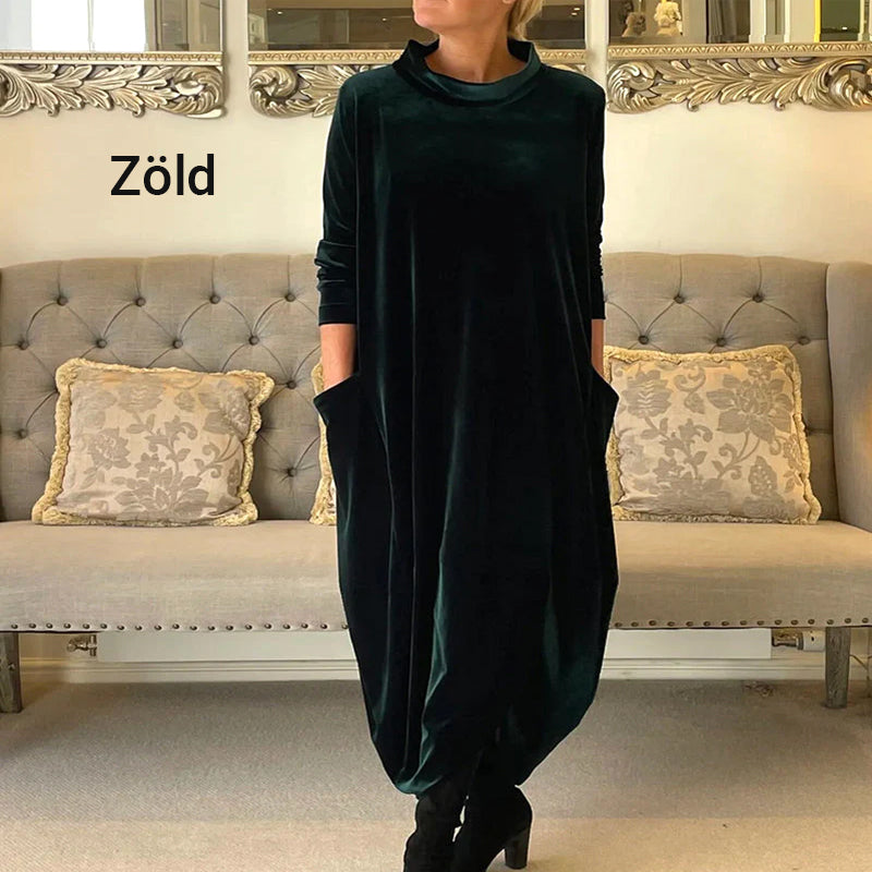 Elegancka elegancka aksamitna długa sukienka