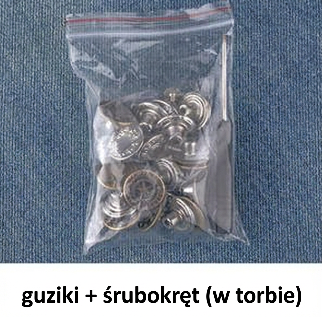 Zestaw guzików do dżinsów bez szwów, z możliwością zdejmowania