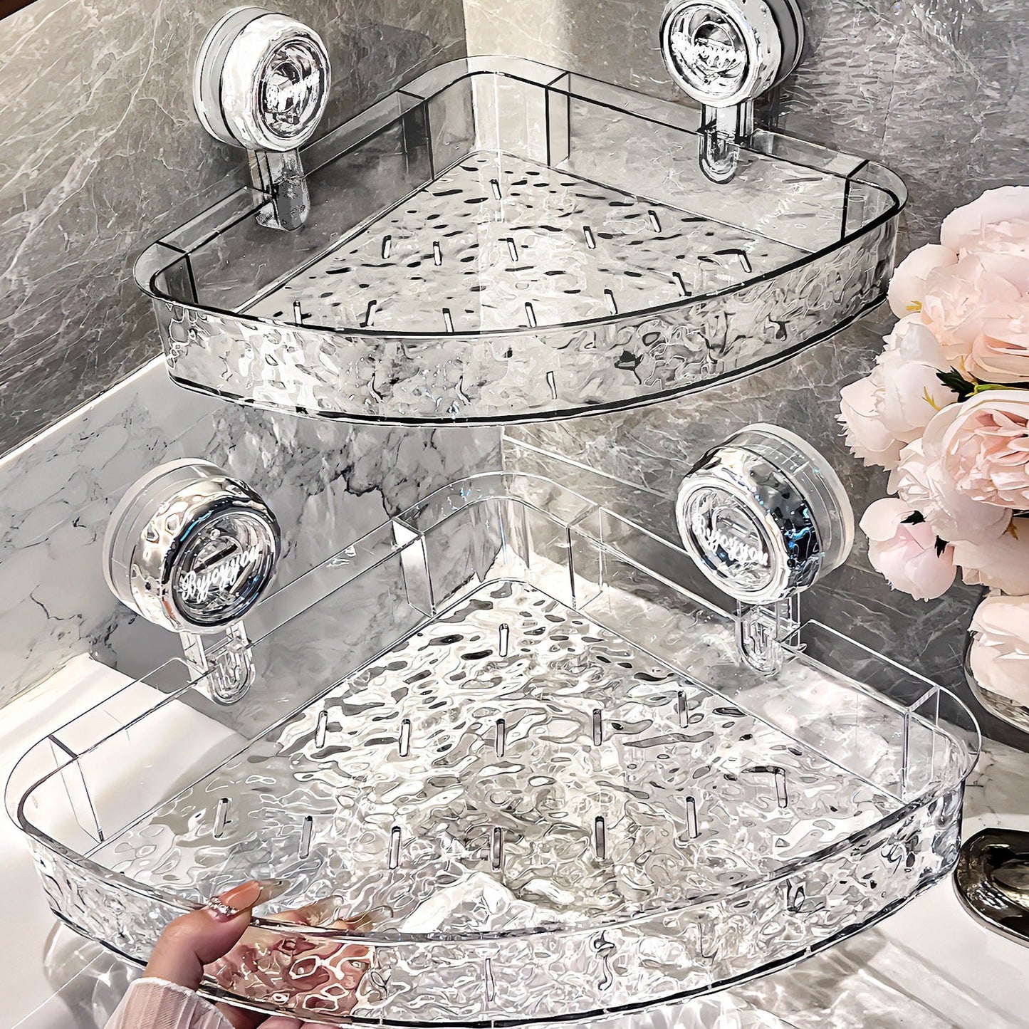 Przejrzysty organizer ścienny bez wiercenia: bez wiercenia, wyjmowany, wielofunkcyjny, trójkątny i prostokątny organizer