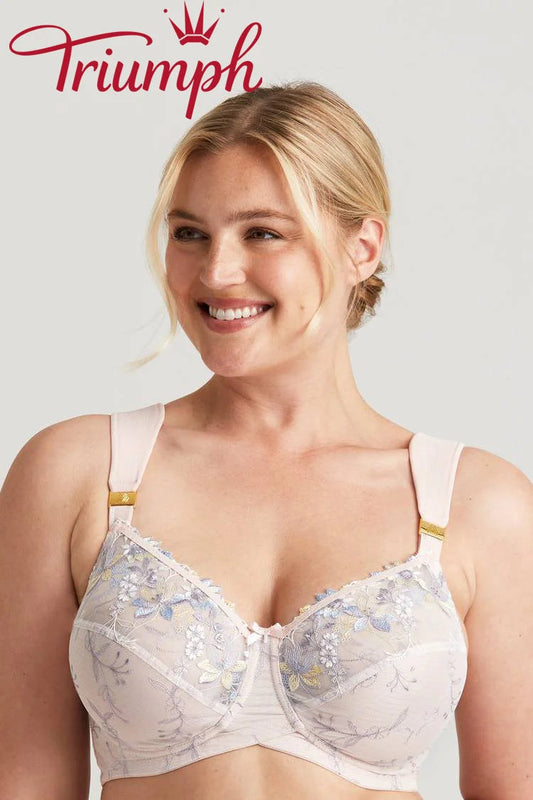 Triumph - 3 szt. (75A-120H) 💝- Romantyczny podwójny biustonosz z haftem