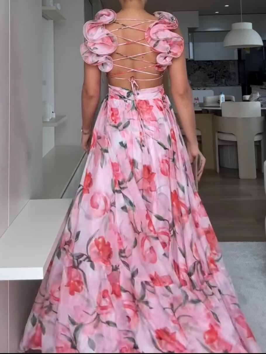 🍓Seksowna i elegancka plisowana sukienka z nadrukiem