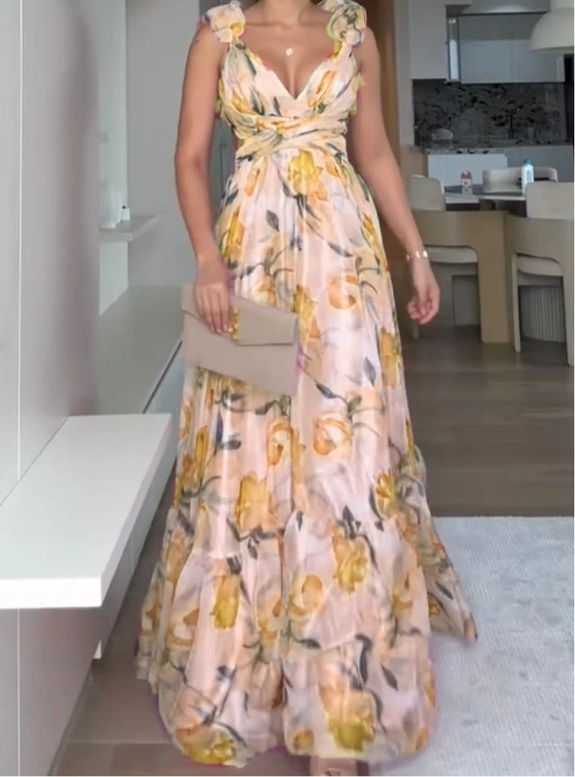 🍓Seksowna i elegancka plisowana sukienka z nadrukiem