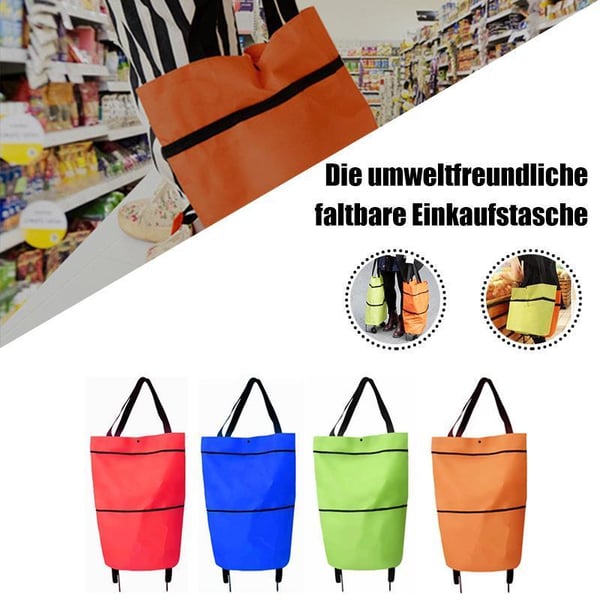 🛍️✨ Torba na zakupy z możliwością przekształcenia - chowane kółka, udźwig 20 kg, rozszerzalna dzięki zamkowi błyskawicznemu!