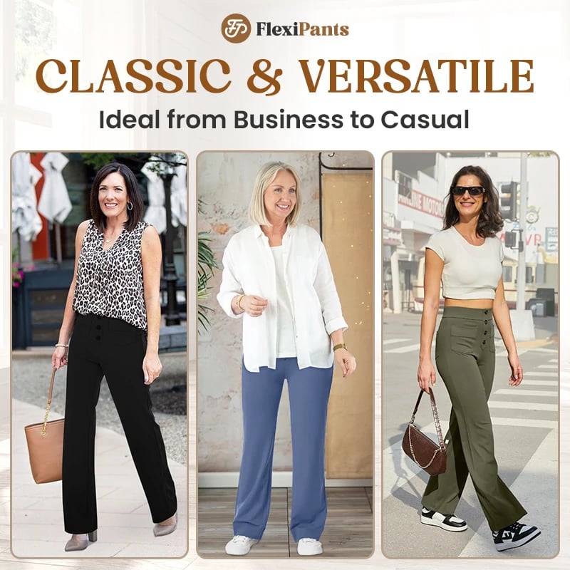 🔥49% ZNIŻKI - 🔥- Damskie spodnie casualowe z wysokim stanem i stretchem