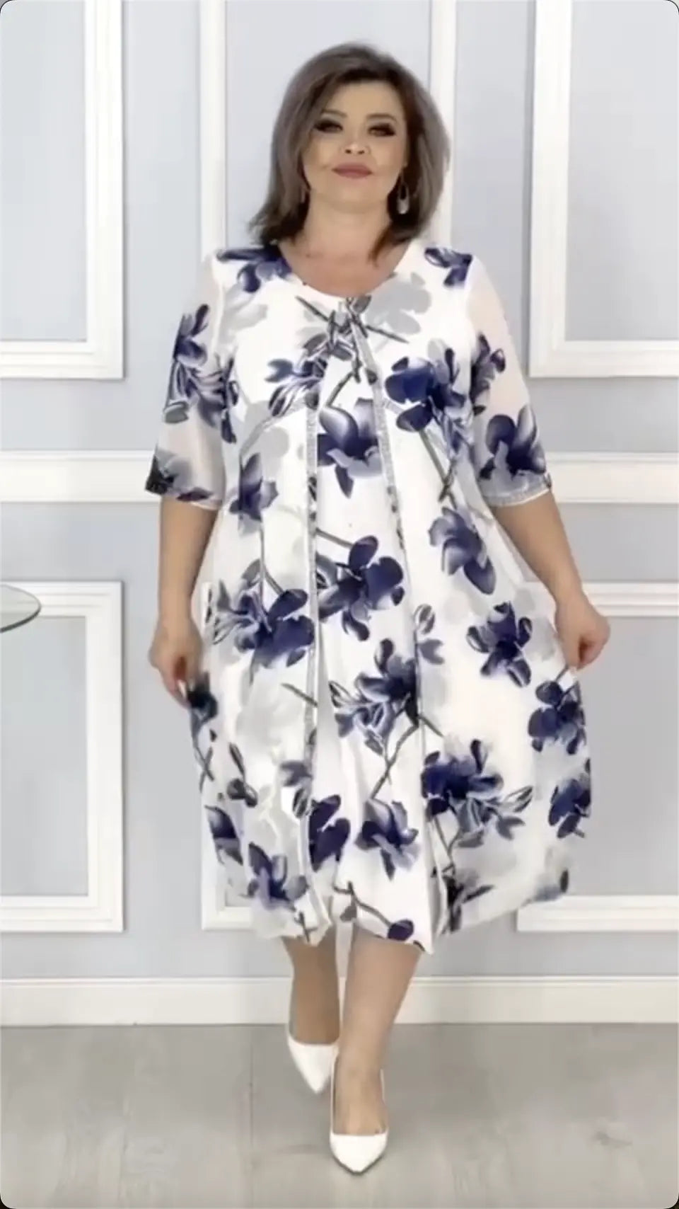 🌸2025 Nowa moda sukienki szyfonowe z nadrukiem