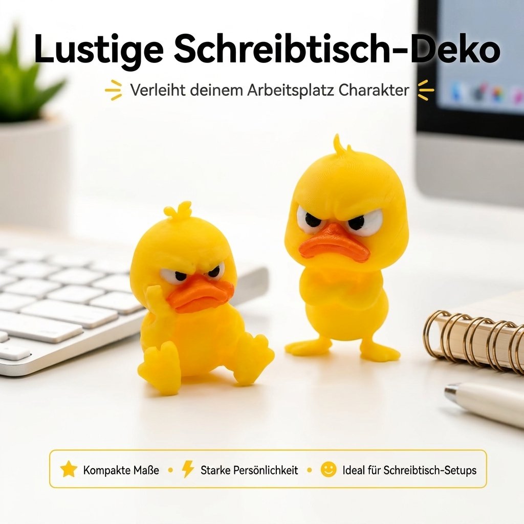 😠 Figurka Angry Duck Desk – Dodaj odrobinę zawadiackiego charakteru swojemu biurku! 🐥