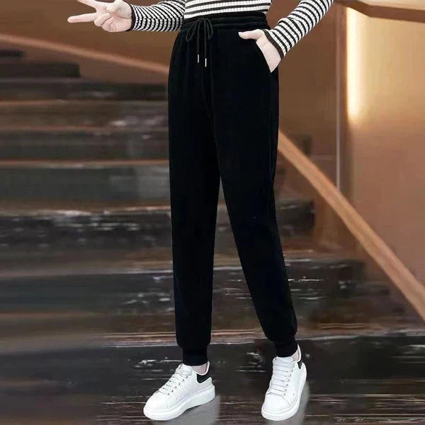 🔥Zimowa gorąca wyprzedaż🔥 Damskie ciepłe, pluszowe sztruksowe spodnie jogger