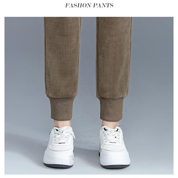 🔥Zimowa gorąca wyprzedaż🔥 Damskie ciepłe, pluszowe sztruksowe spodnie jogger