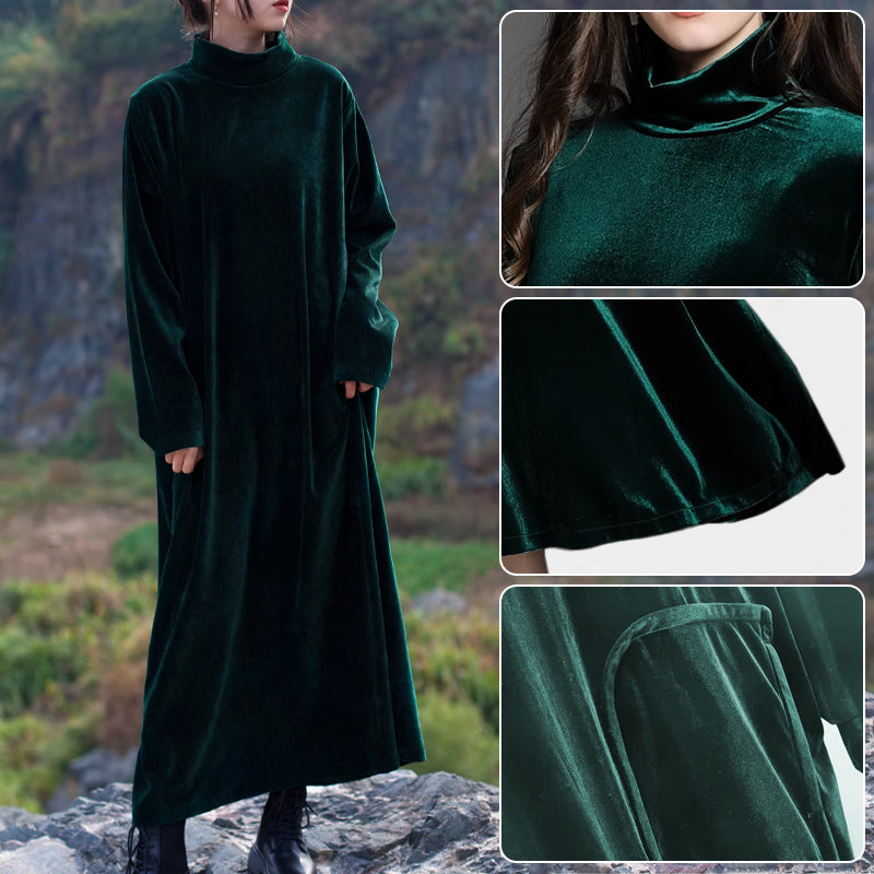 Elegancka elegancka aksamitna długa sukienka