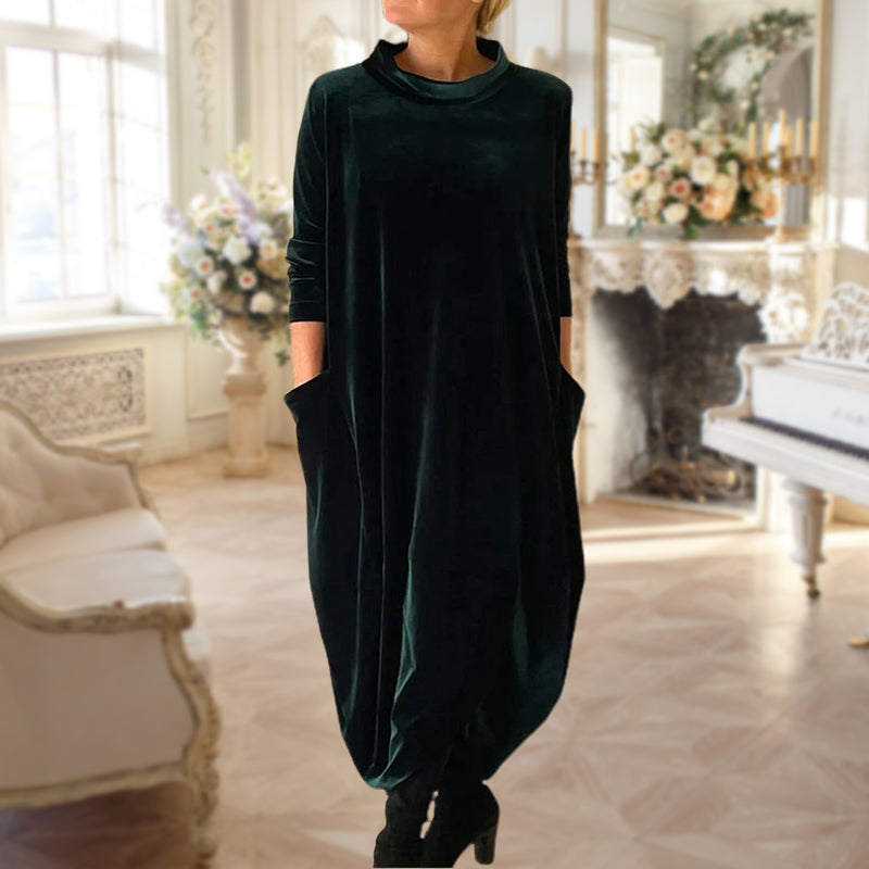 Elegancka elegancka aksamitna długa sukienka