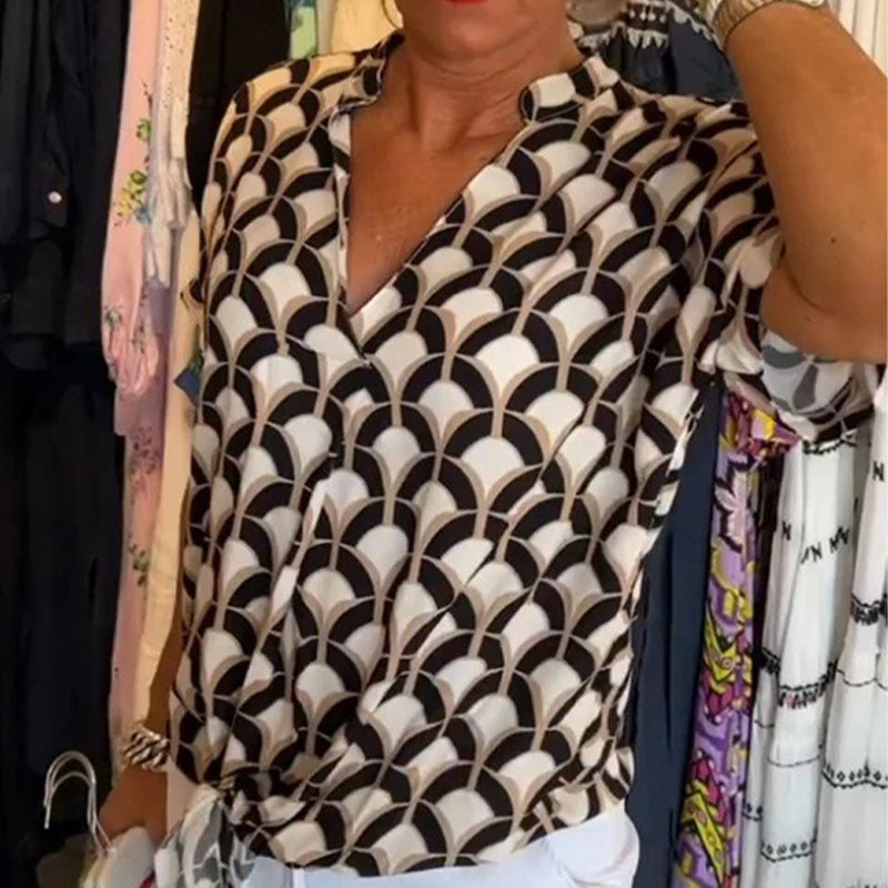 💖Casualowy top z krótkim rękawem i dekoltem V