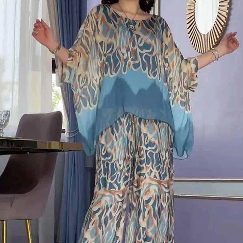 🦋Komplet: top z nadrukiem Ice Cool i luźne spodnie💖