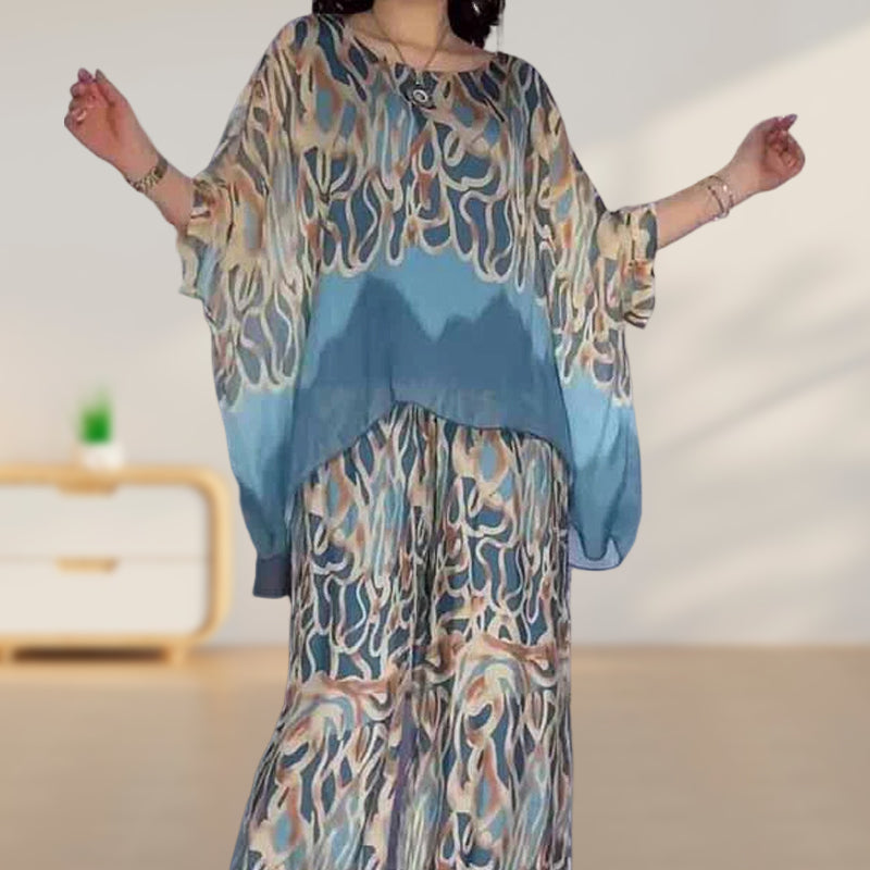 🦋Komplet: top z nadrukiem Ice Cool i luźne spodnie💖