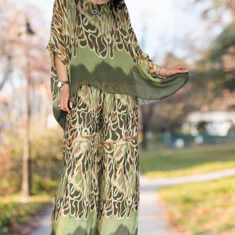 🦋Komplet: top z nadrukiem Ice Cool i luźne spodnie💖