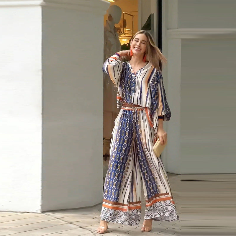 Elegancki dwuczęściowy zestaw w stylu boho dla kobiet