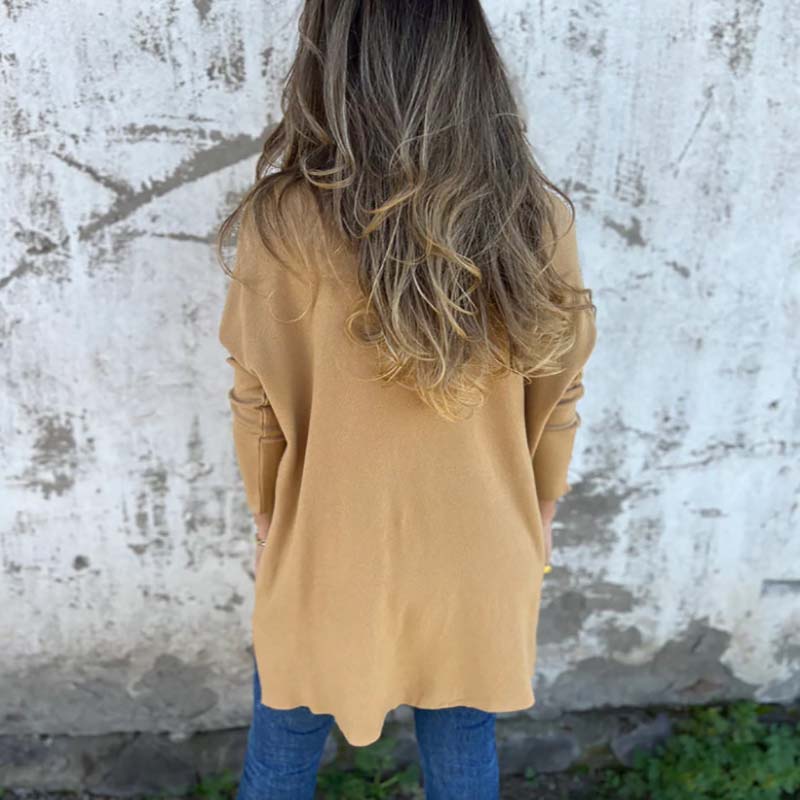 💕Damska wygodna, dzianinowa tunika z długim rękawem i rozcięciem u góry po bokach