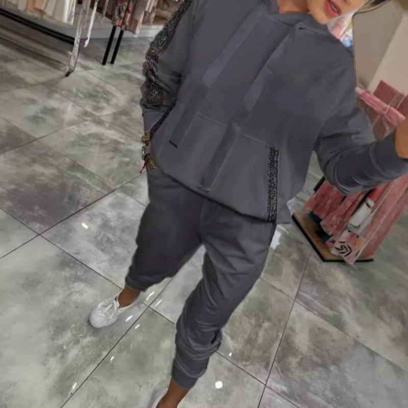 🌷Nowości na jesień✨Damski komplet top i spodnie ze sznurkiem, 2 sztuki