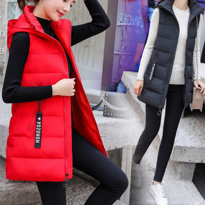 ⭐Oferta limitowana💥Damska kurtka bez rękawów, zapinana na długi zamek