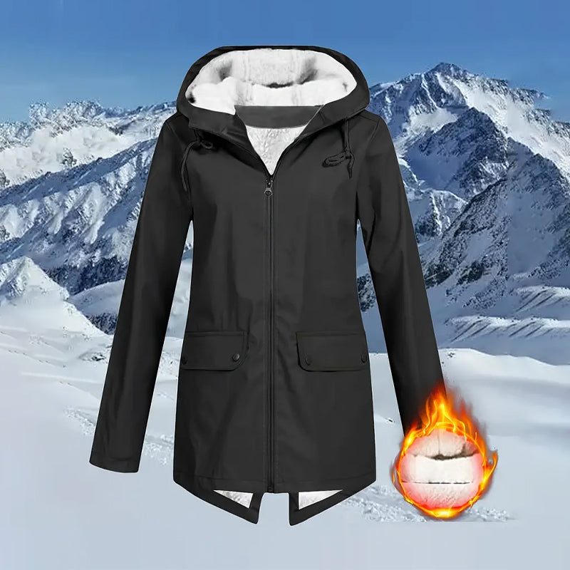 Miękka, zapinana na zamek kurtka z kapturem i kieszeniami