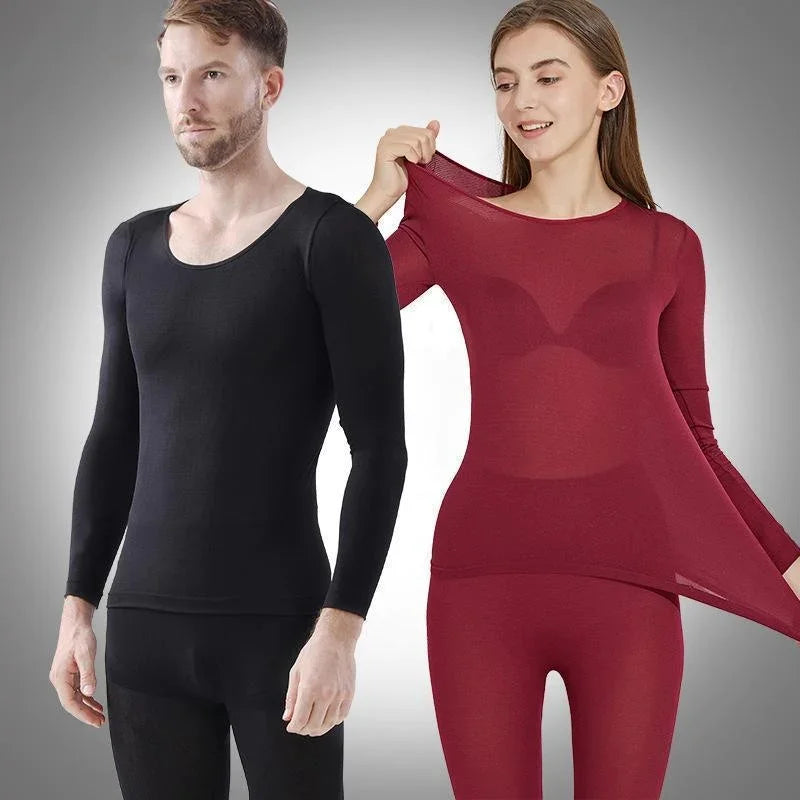【góra + dół】🔥Bezszyjny, elastyczny komplet bielizny termicznej