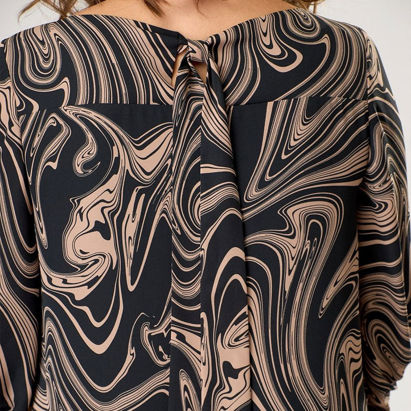 🌸Bardzo długa sukienka z marmurkowym nadrukiem