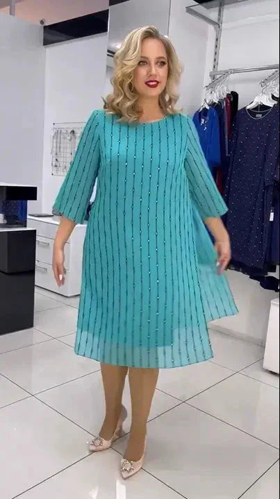 💝Modna damska sukienka z okrągłym dekoltem