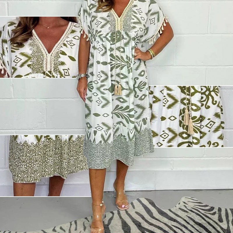 【S-4XL】💃Długa sukienka z frędzlami