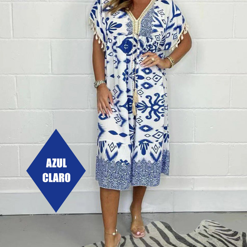 【S-4XL】💃Długa sukienka z frędzlami