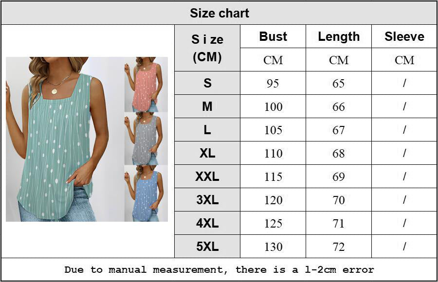 🔥Gorąca sprzedaż 2025🔥Koszulka bez rękawów z nadrukiem w paski i kropki