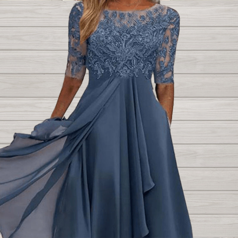 💖 Edycja limitowana 💖 Elegancka haftowana koktajlowa sukienka zwiewna