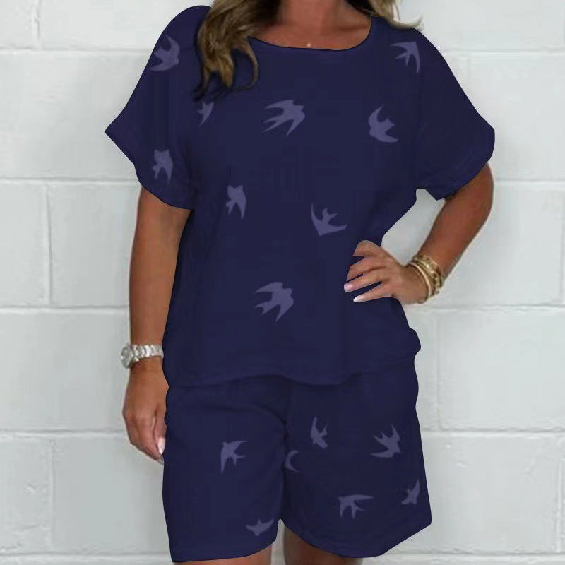 🌸 Luźny, drukowany, wygodny, krótki rękaw, garnitur【S-3XL】