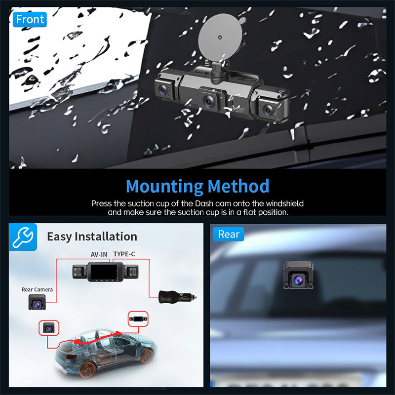 🔥4-kanałowa kamera samochodowa HD z noktowizorem