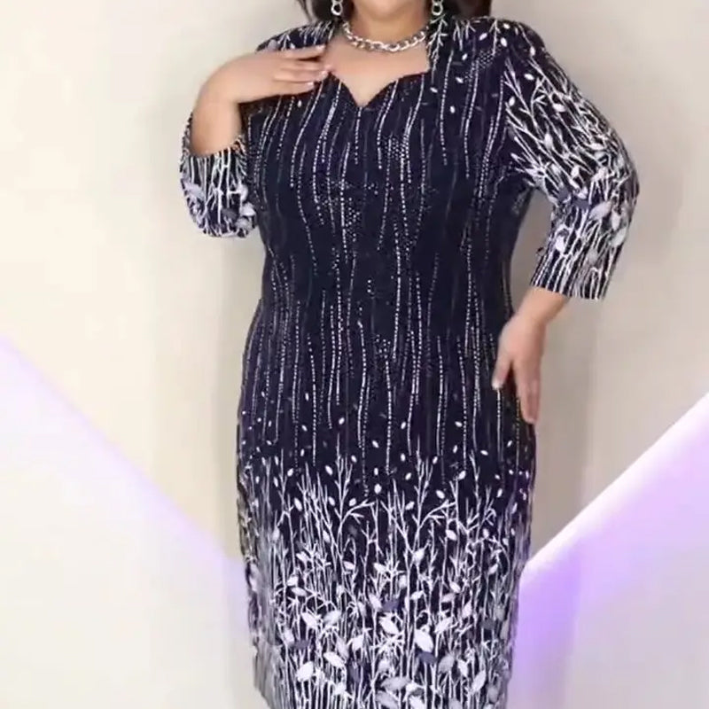 【S-4XL】🌿 Elegancka damska sukienka z długim rękawem