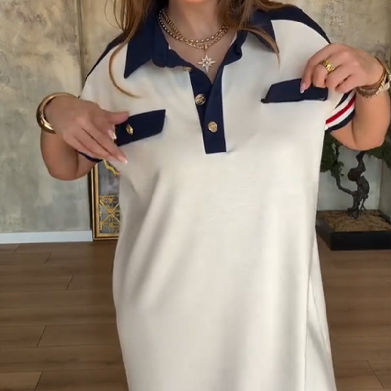 😍Nowoczesne sukienki damskie z krótkimi rękawami na klapie