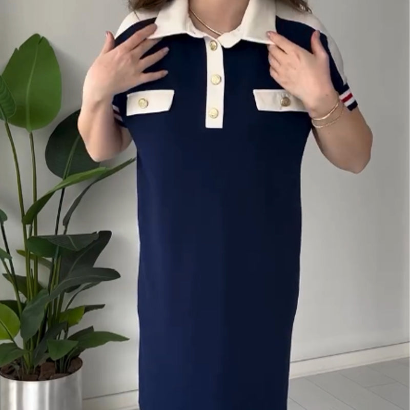 😍Nowoczesne sukienki damskie z krótkimi rękawami na klapie