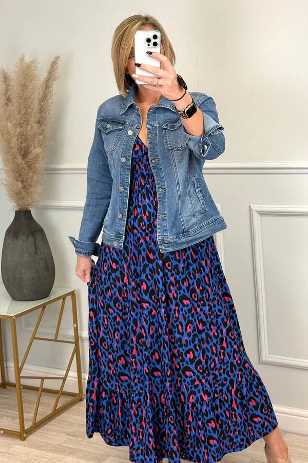 💥🔥Plisowana sukienka z wzorem w panterkę