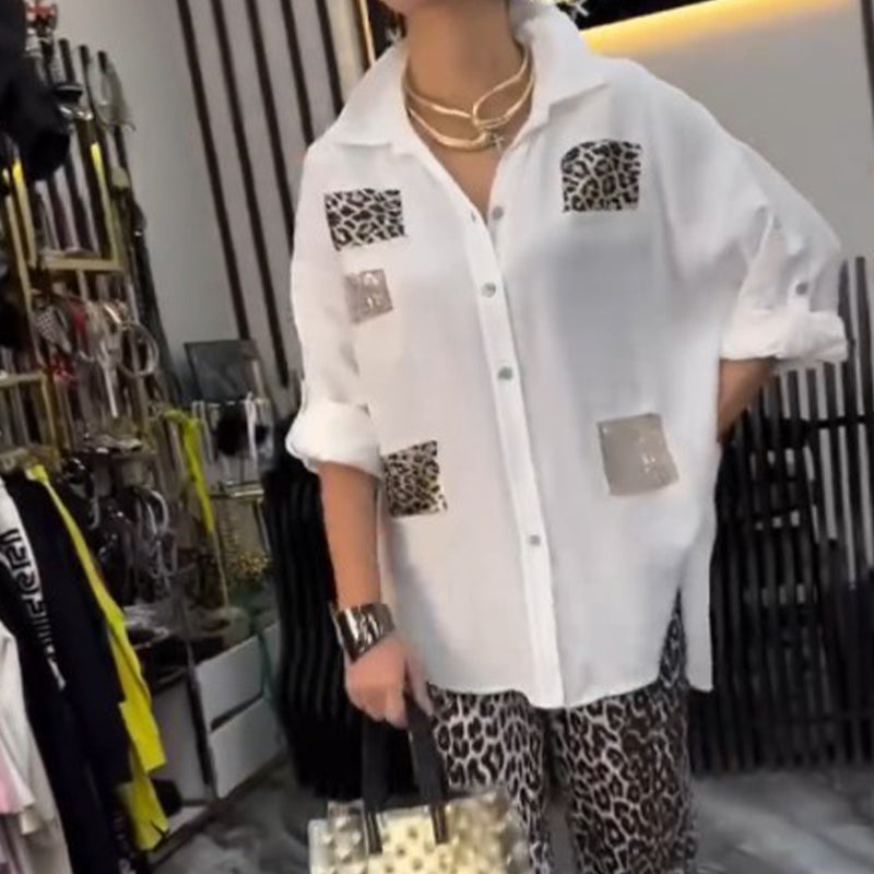 👗 Zestaw z nadrukiem w panterkę | 2-częściowy strój codzienny | Bawełna elastyczna