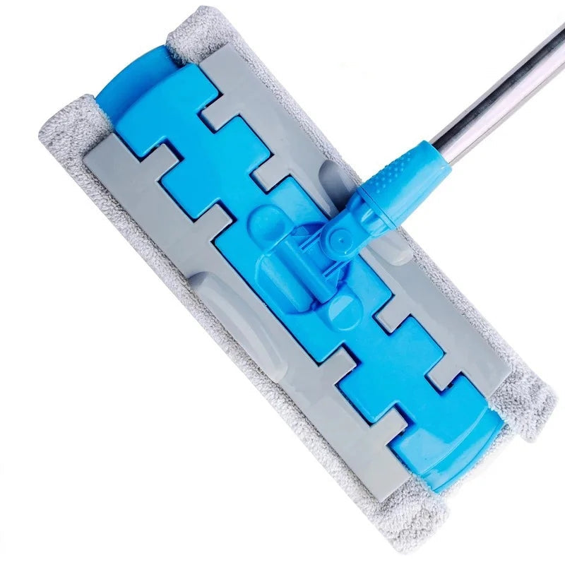 Duży płaski mop z prętem ze stali nierdzewnej