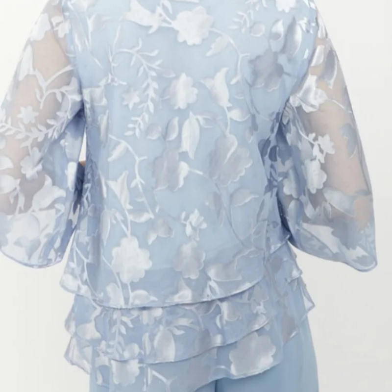 Eleganckie damskie topy z wiązaniem i szerokie spodnie w komplecie