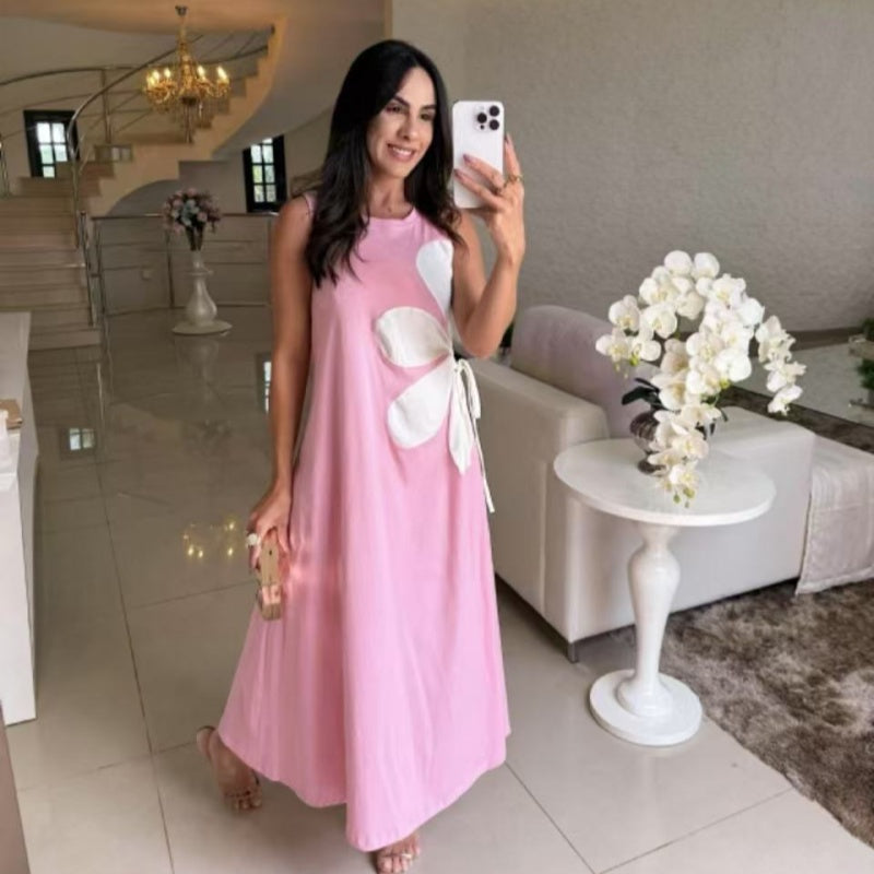 👗 Sukienka bez rękawów dla kobiet z nadrukiem kwiatowym 🌸