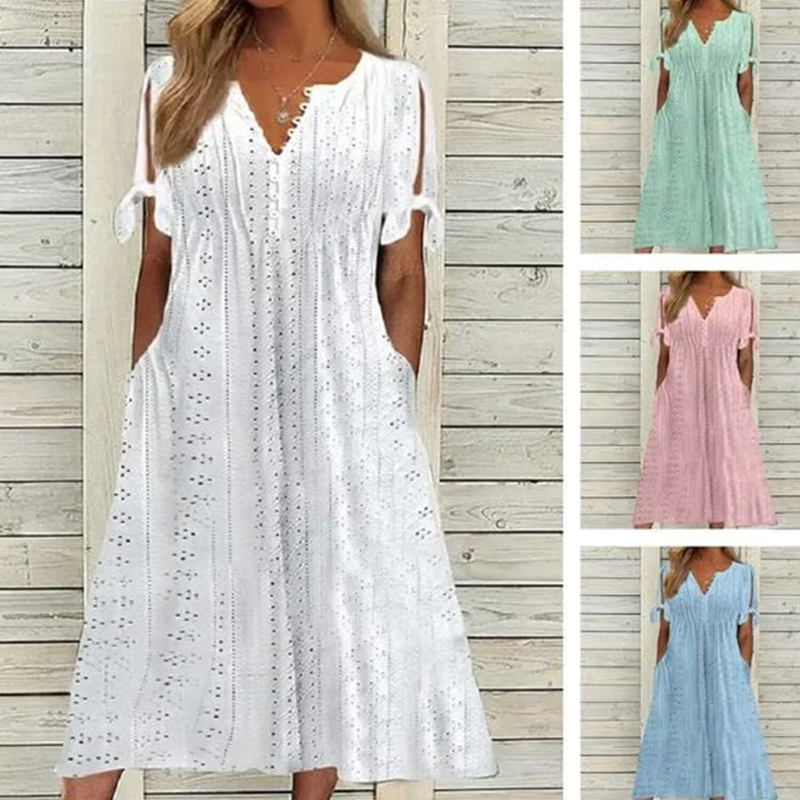 Elegancka damska sukienka z dekoltem w szpic