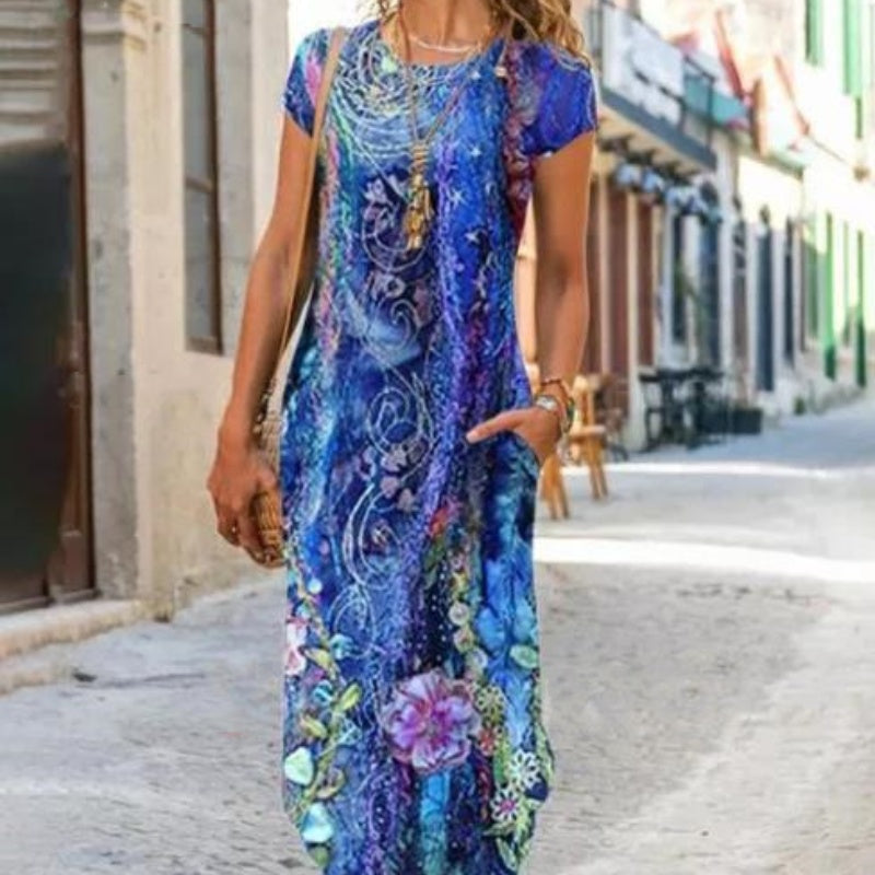 ✨Długie sukienki damskie z nadrukiem w postaci koszulek