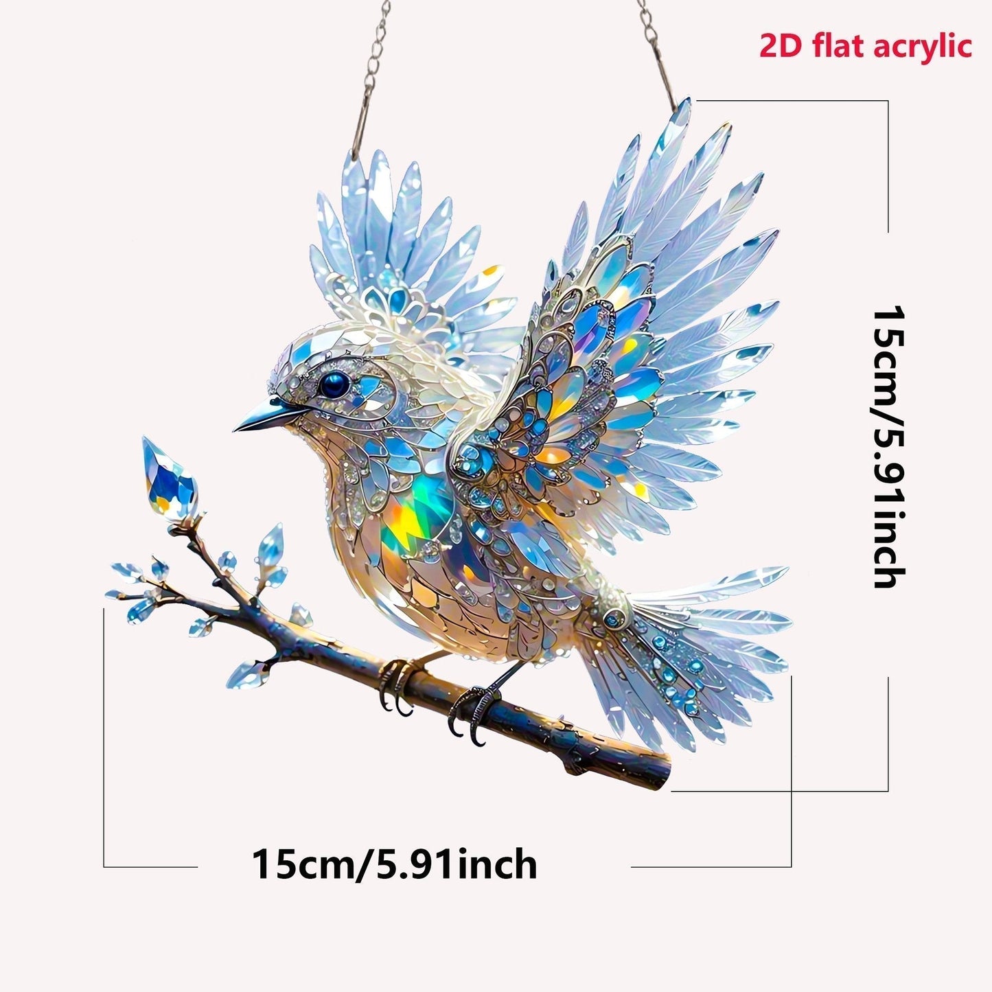🎁🐦Biżuteria artystyczna Crystal Sky Bluebird Colour