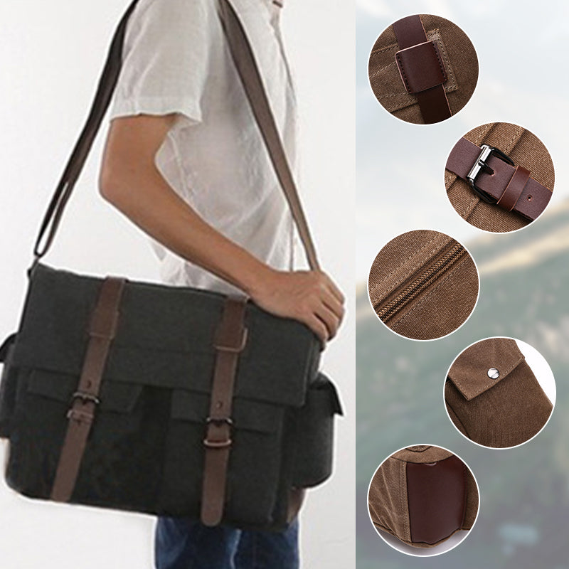 Męska płócienna torba na ramię o dużej pojemności