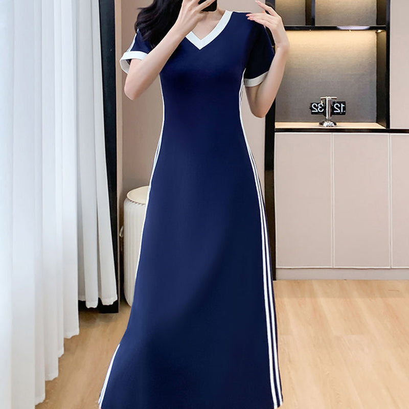 【M-4XL】👗Sukienka damska na co dzień i w prostym stylu z dekoltem w serek